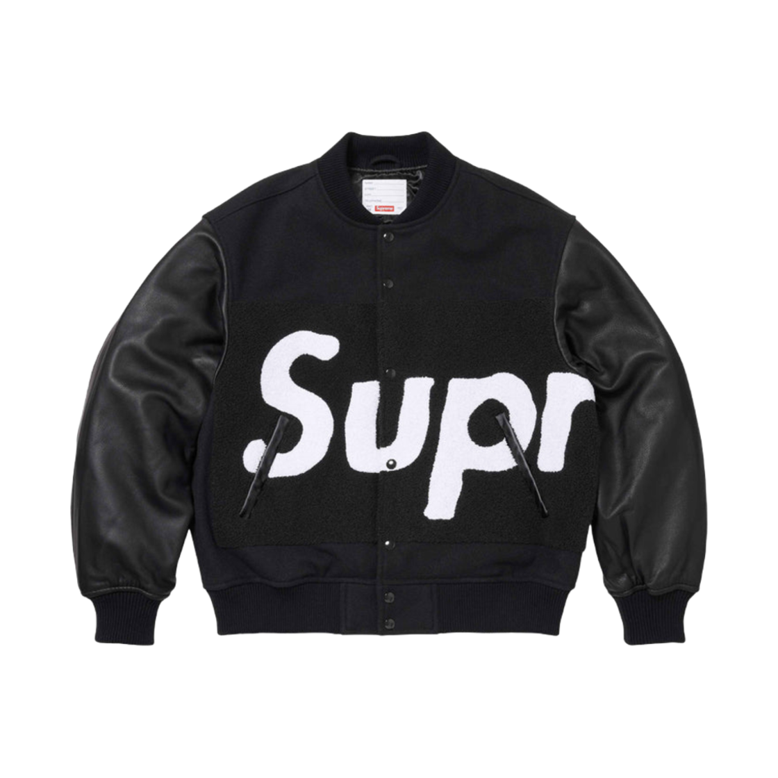 슈프림 빅 로고 샤닐 바시티 자켓 블랙 - 24SS(Supreme Big Logo Chenille Varsity Jacket Black - 24SS)