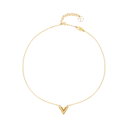 (W) Louis Vuitton Essential V Necklace Gold