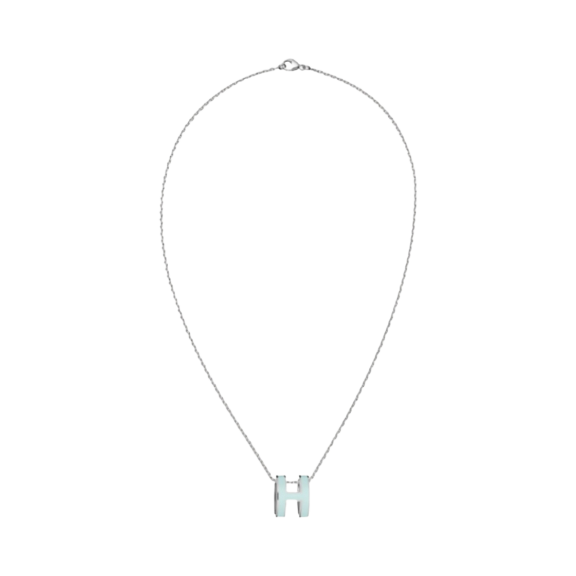 (W) 에르메스 팝아슈 펜던트 팔라듐 하드웨어 & 블루 제피르((W) Hermes Pop H Pendant Palladium & Bleu Zephyr) - 1
