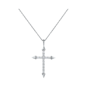Miko Arrow Cross Diamond L Necklace White Gold