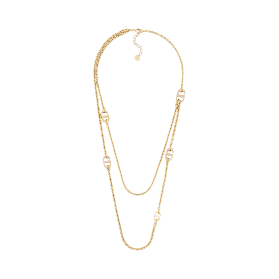 (W) 디올 30 몽테뉴 네클리스 골드 피니쉬 메탈 샌드 핑크 래커((W) Dior 30 Montaigne Necklace Gold Finish Metal Sand Pink Lacquer) - 1