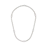 (W) Gucci Interlocking G Chain Necklace 925 Sterling Silver