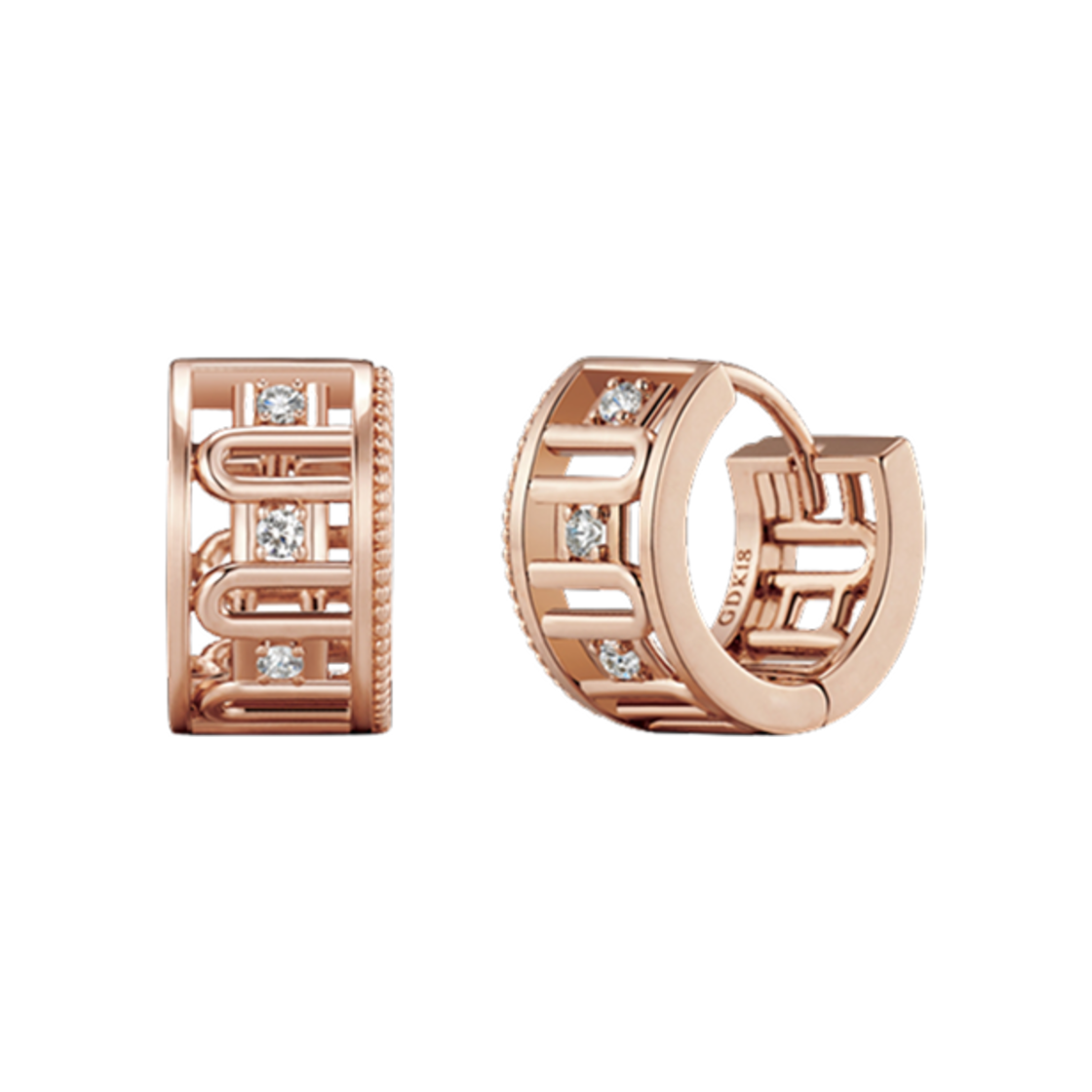 골든 듀 바르바로3 이어링 핑크 골드 다이아몬드(Golden Dew Barbaro3 Earrings Pink Gold Diamond)