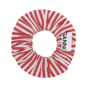 (W) Ganni Red Stripe Cotton Scrunchie Barbados Cherry