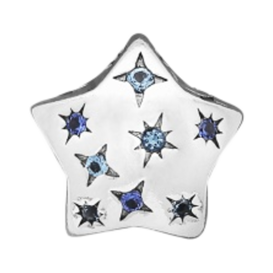 (W) 판도라 볼드 스파클링 스타 참 스털링 실버 블루((W) Pandora Bold Sparkling Star Charm Sterling Silver Blue)