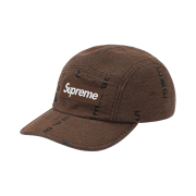 Supreme Logo Stripe Jacquard Denim Camp Cap Brown - 20FW