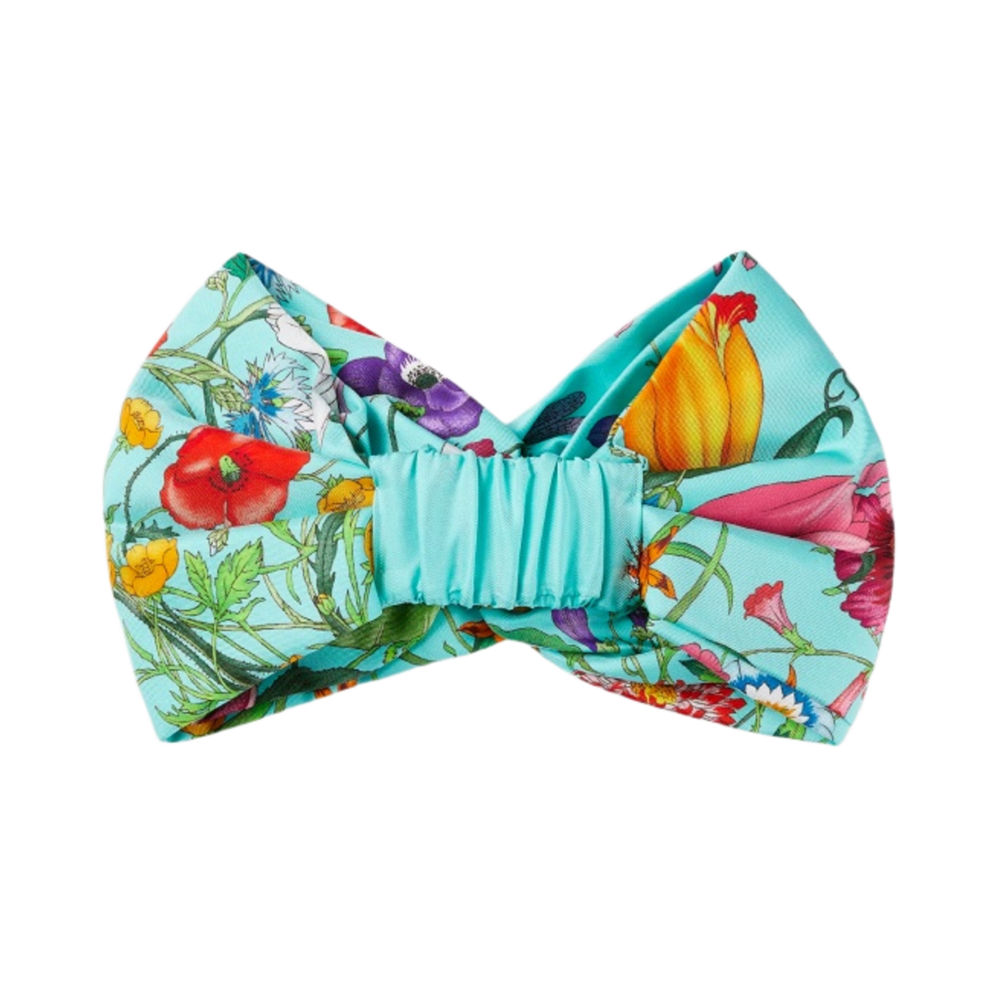 (W) 구찌 플로라 프린트 실크 헤드밴드 그린 멀티컬러((W) Gucci Flora Print Silk Headband Green Multicolour) - 3