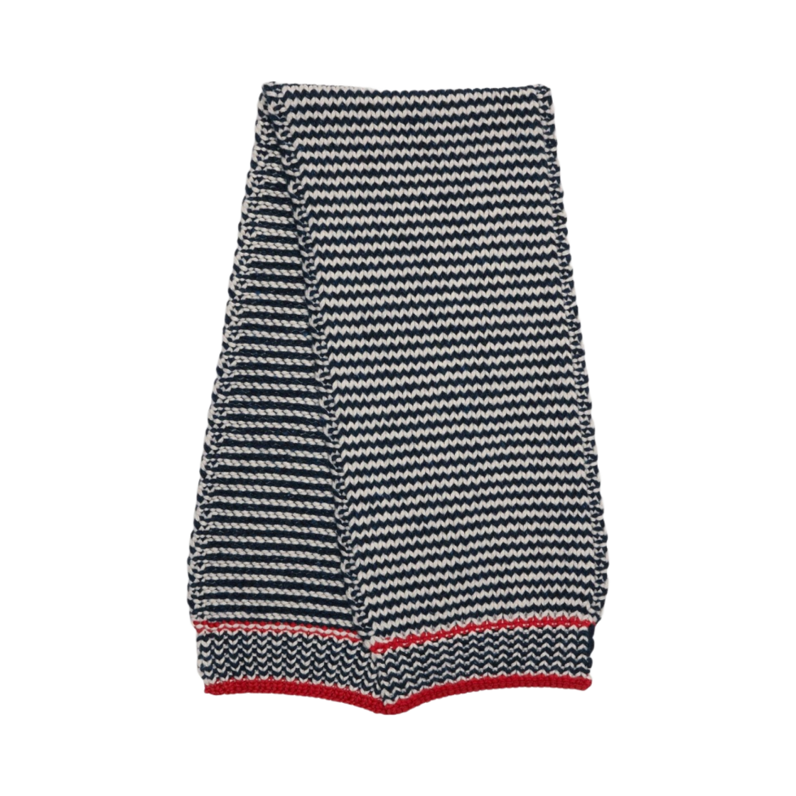 보테가 베네타 울 지그 재그 머플러 잉크 화이트(Bottega Veneta Wool Zig Zag Muffler Ink White) - 1