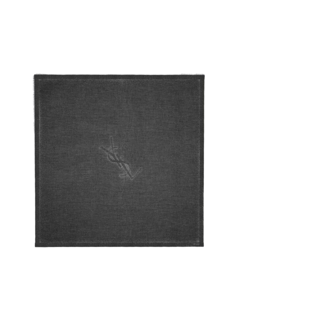 (W) 생로랑 라지 카산드라 스퀘어 스카프 모달 앤 캐시미어 블랙 앤 아이보리((W) Saint Laurent Large Cassandre Square Scarf In Modal And Cashmere Black And Ivory) - 1