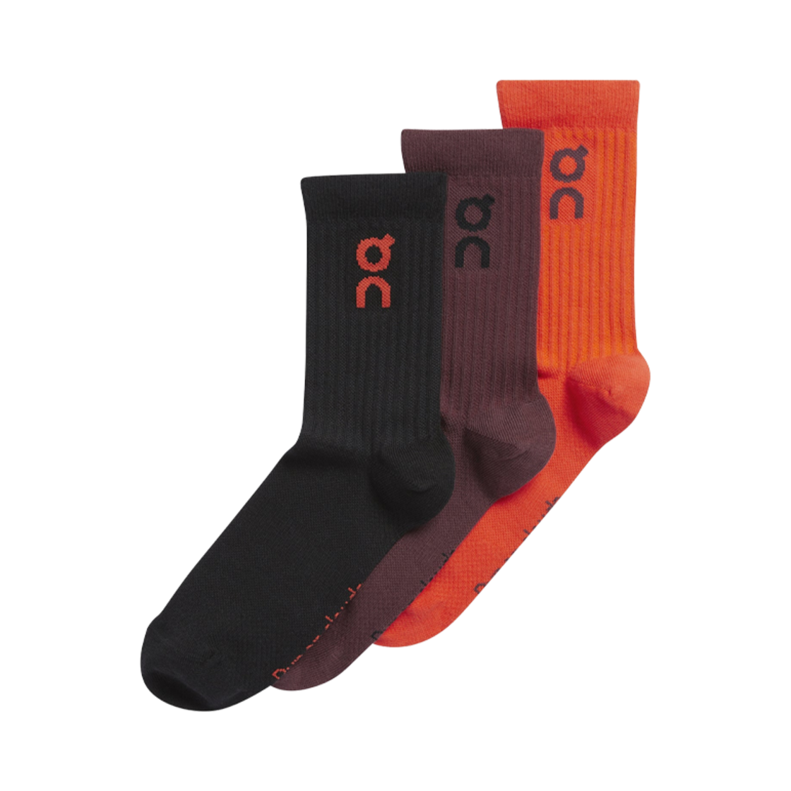 399-01748 On Running Logo Socks Spice Mulberry (3 Pack)