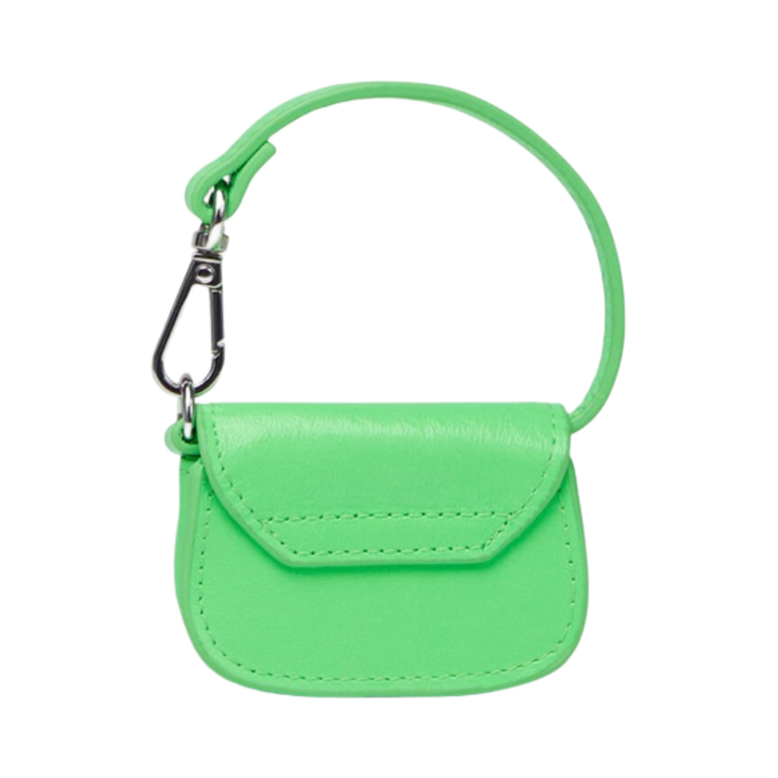 디젤 1DR 파우치 마이크로 키링 그린 플루오(Diesel 1DR Micro Leather Bag Charm Green Fluo) - 3