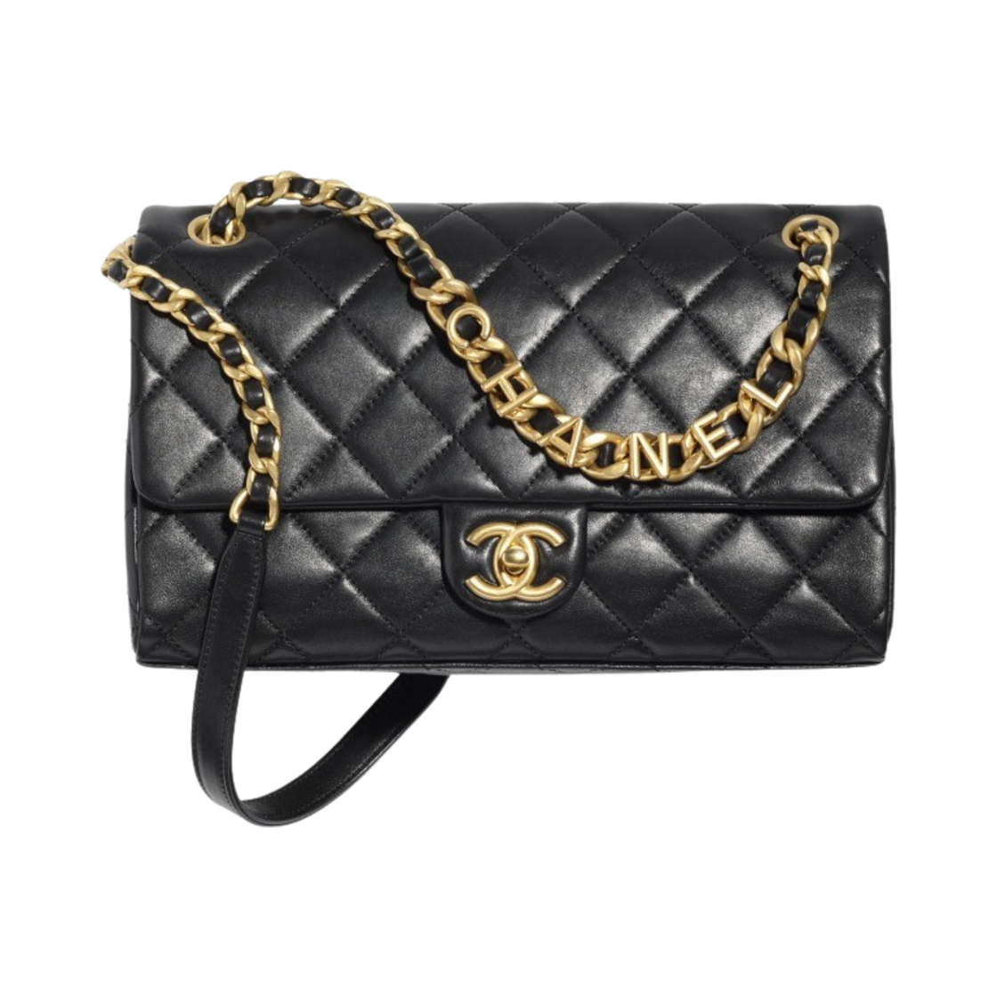 샤넬 플랩백 램스킨 & 골드 메탈 블랙(Chanel Flap Bag Lambskin & Gold Black) - 1