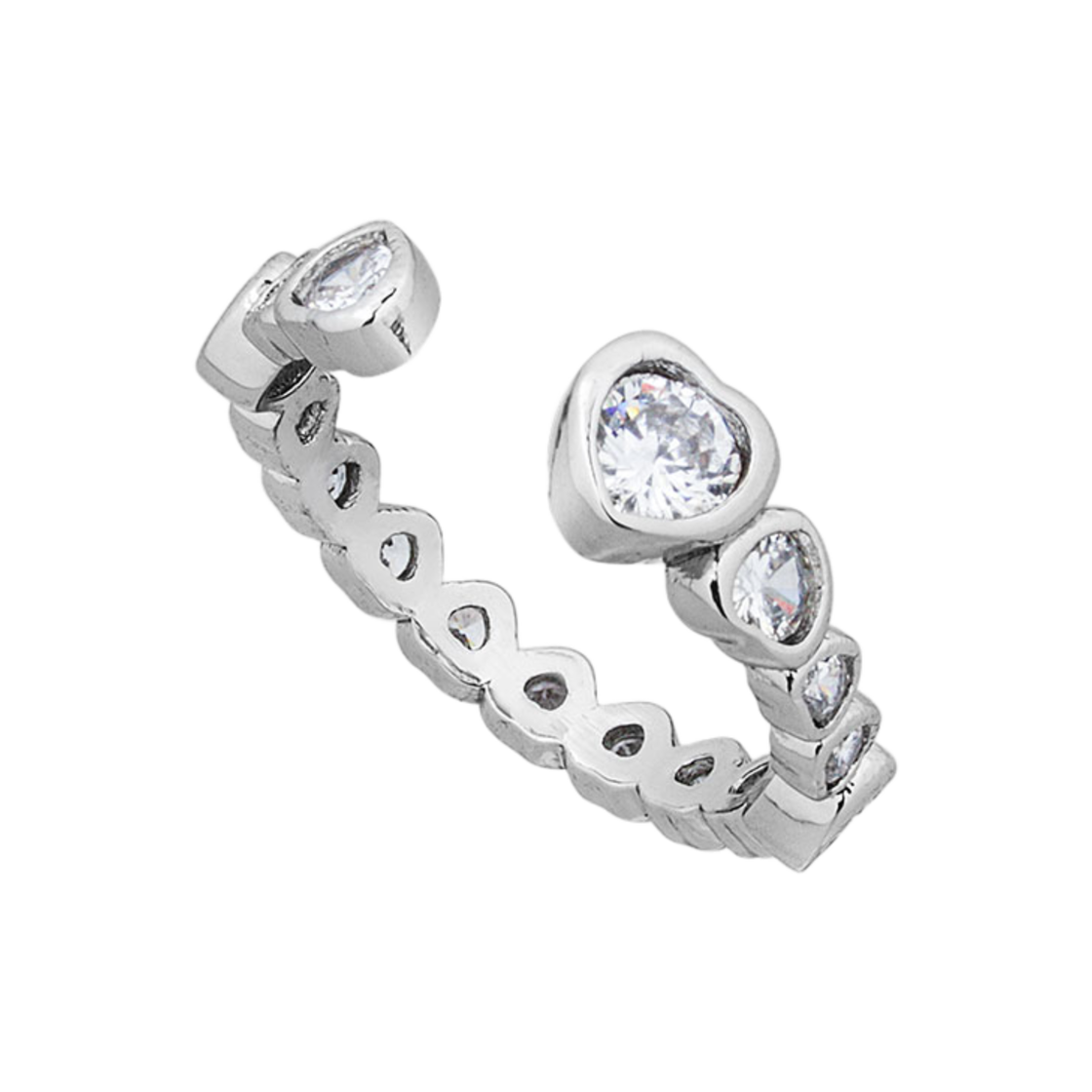 센티멍 넘버 560 하트 큐빅 링 실버(Sentiments no.560 Heart Cubic Ring Silver) - 1