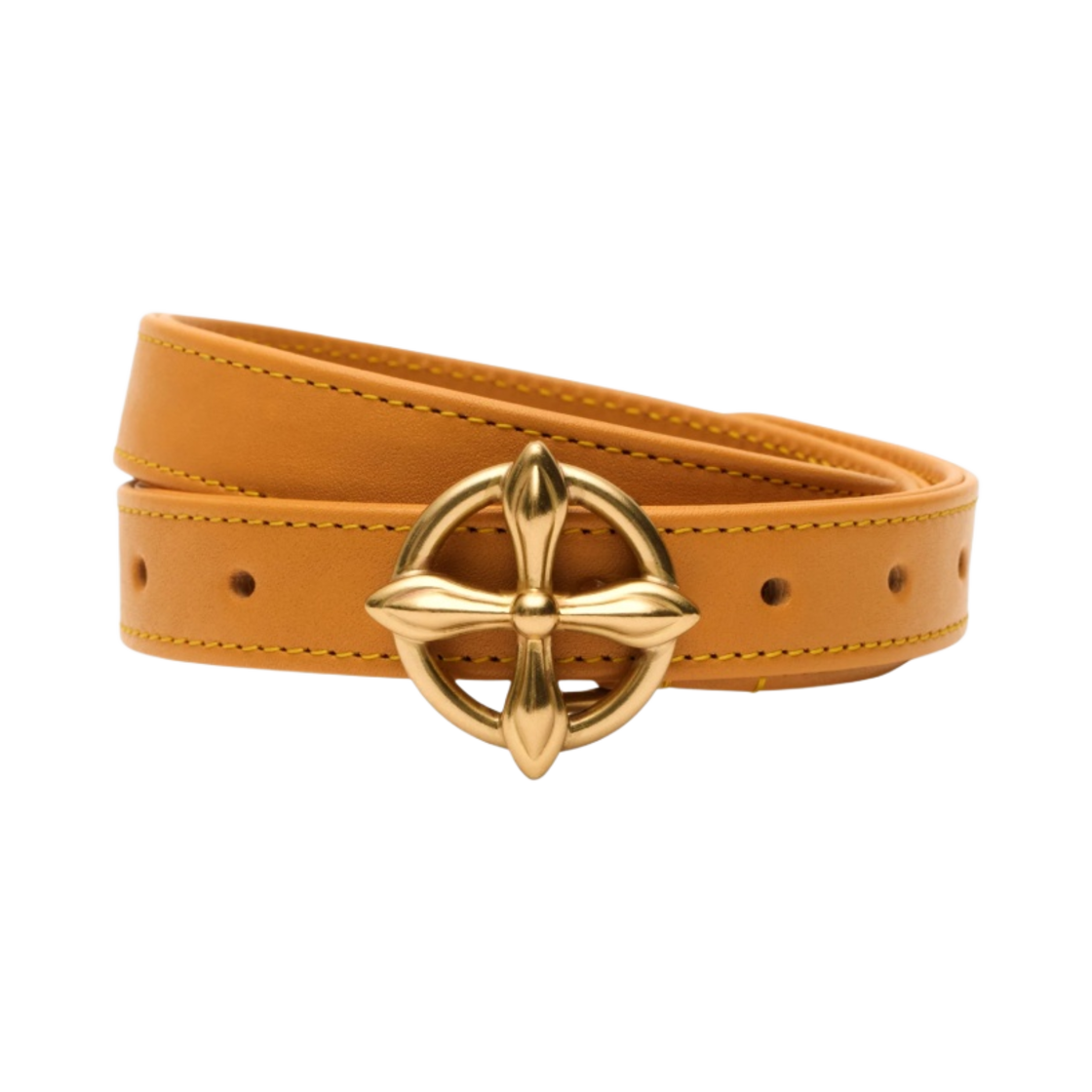 BLT016CH (W) SMFK Compass Handcraft Leather Belt Cheese
