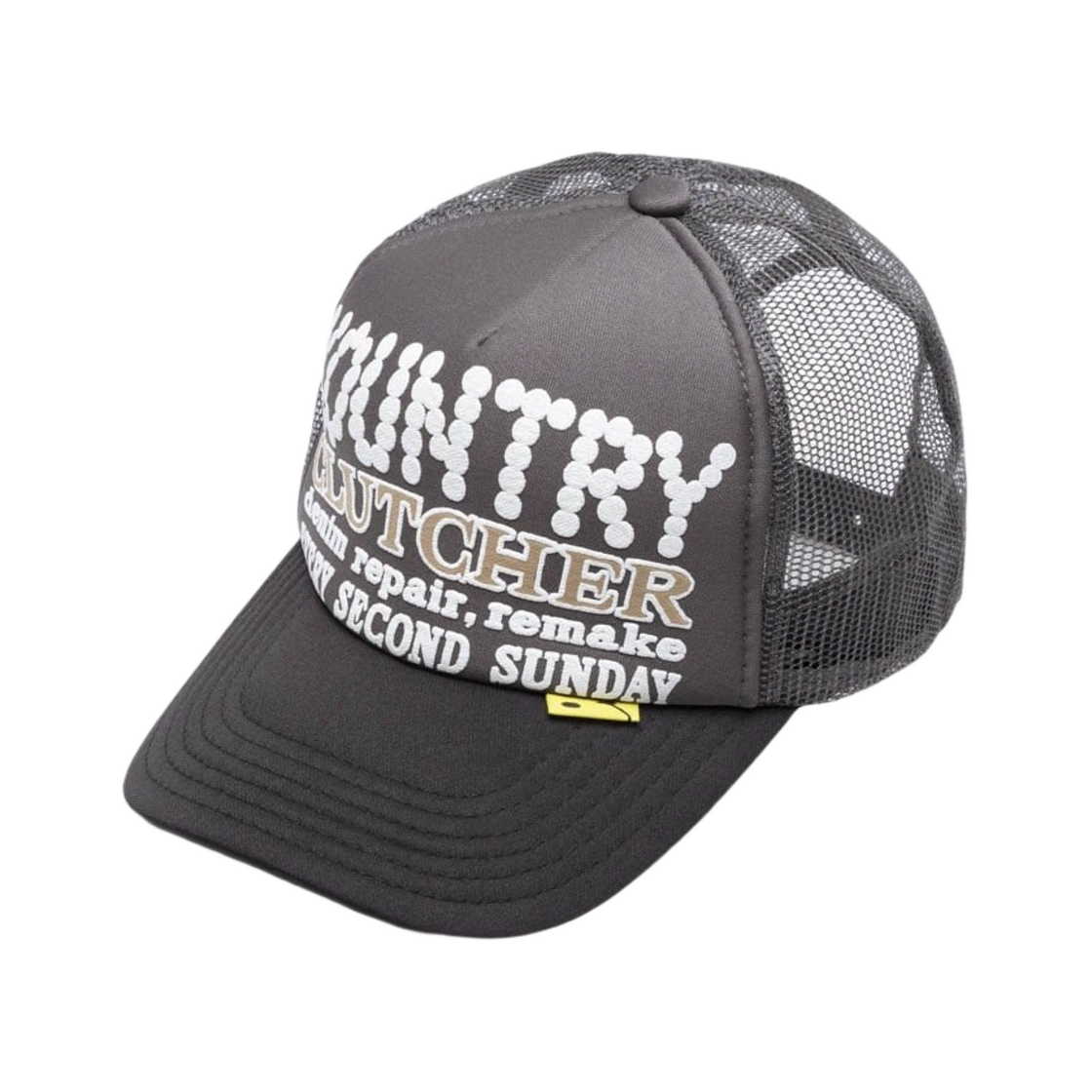 캐피탈 컨트리 펄 크러쳐 트러커 캡 그레이 블랙(Kapital Kountry Pearl Clutcher Truck Cap Grey Black)