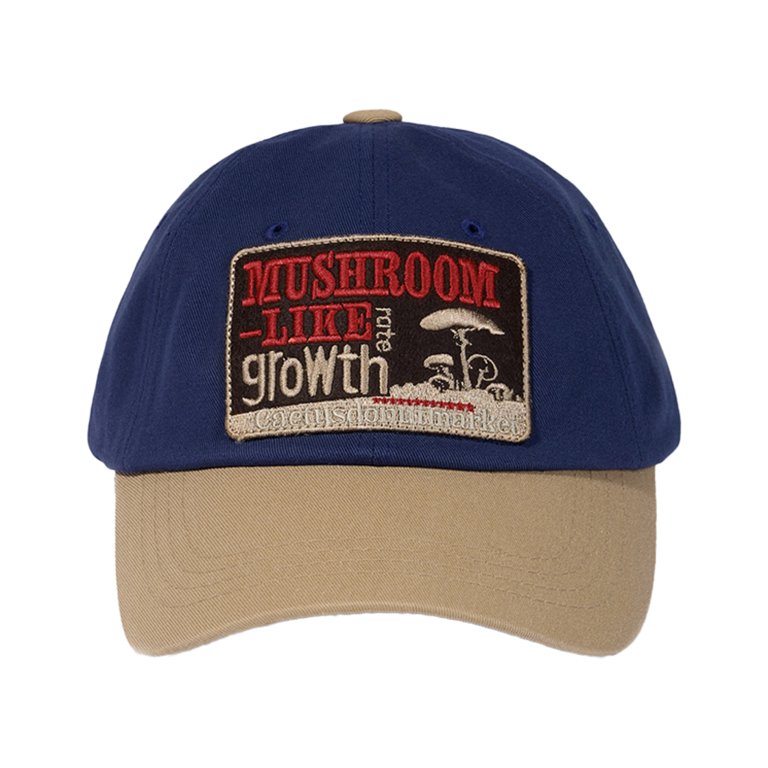 캑터스도넛마켓 머쉬룸 패치 투톤 볼캡 블루/베이지