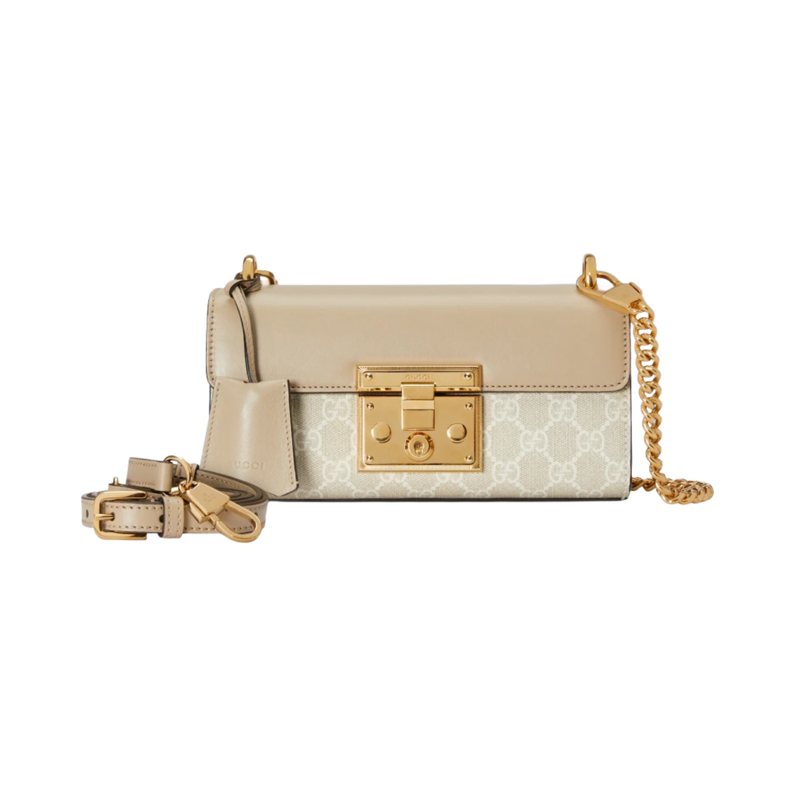 구찌 패드락 미니 숄더백 베이지 화이트 슈프림(Gucci Padlock Mini Shoulder Bag Beige White Supreme) - 1