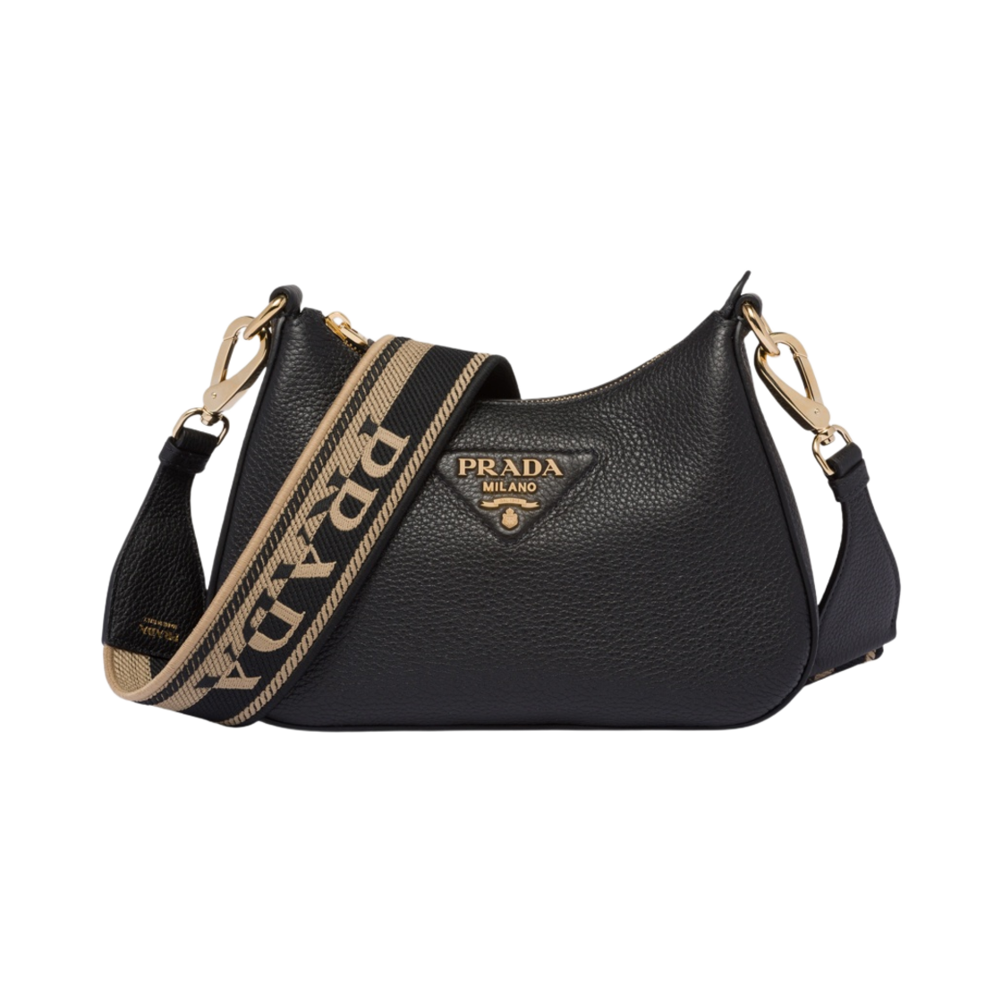 프라다 레더 우븐 테이프 숄더백 블랙(Prada Leather Woven Tape Shoulder Bag Black) - 1