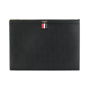 Thom Browne Pebble Grain Leather Medium Gusset Zip Folio Black