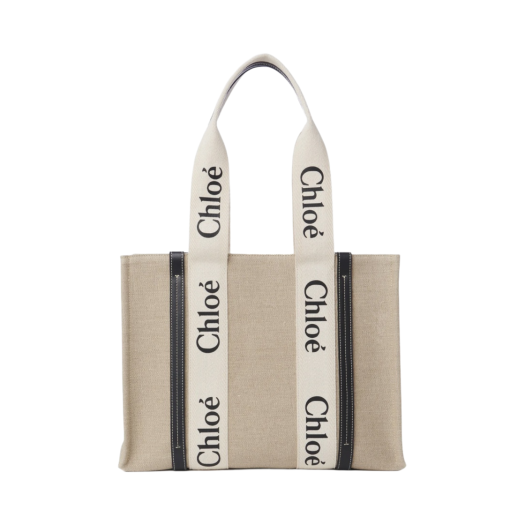 CHC22AS383I2691J Chloe Woody Medium Tote Bag White Blue