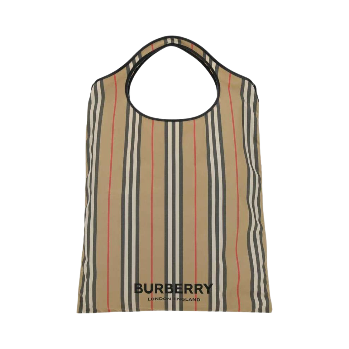 버버리 헤리티지 스트라이프 에코 나일론 트래블 토트백 아카이브 베이지(Burberry Heritage Stripe Eco nylon Travel Tote Bag Archive Beige) - 1