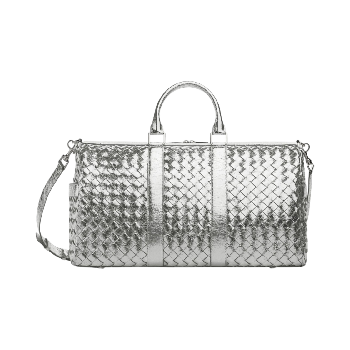 보테가 베네타 미디움 인트레치아토 더플백 실버(Bottega Veneta Medium Intrecciato Duffle Bag Silver) - 1