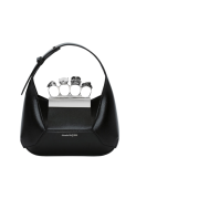 Alexander McQueen Mini Jewelled Hobo Bag Black