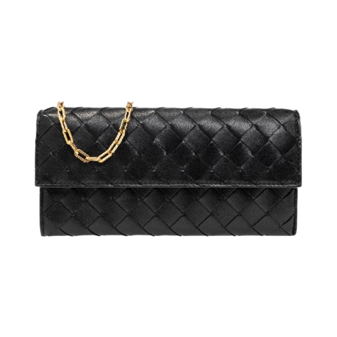 보테가 베네타 인트레치아토 플랩 미니백 블랙(Bottega Veneta Intrecciato Flap Mini Bag Black) - 1