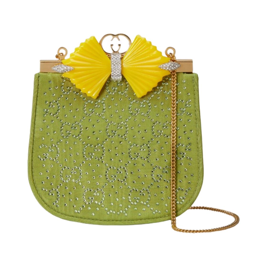 구찌 GG 모이레 패브릭 핸드백 보우 그린(Gucci GG Moire Fabric Handbag with Bow Green) - 1