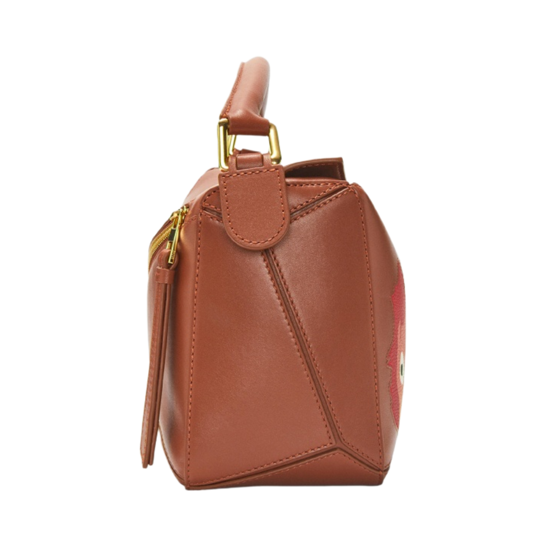로에베 x 하울의 움직이는 성 캘시퍼 스몰 퍼즐백 사틴 카프스킨 러스트(Loewe x Howl's Moving Castle Calcifer Small Puzzle Bag in Satin Calfskin Rust) - 3