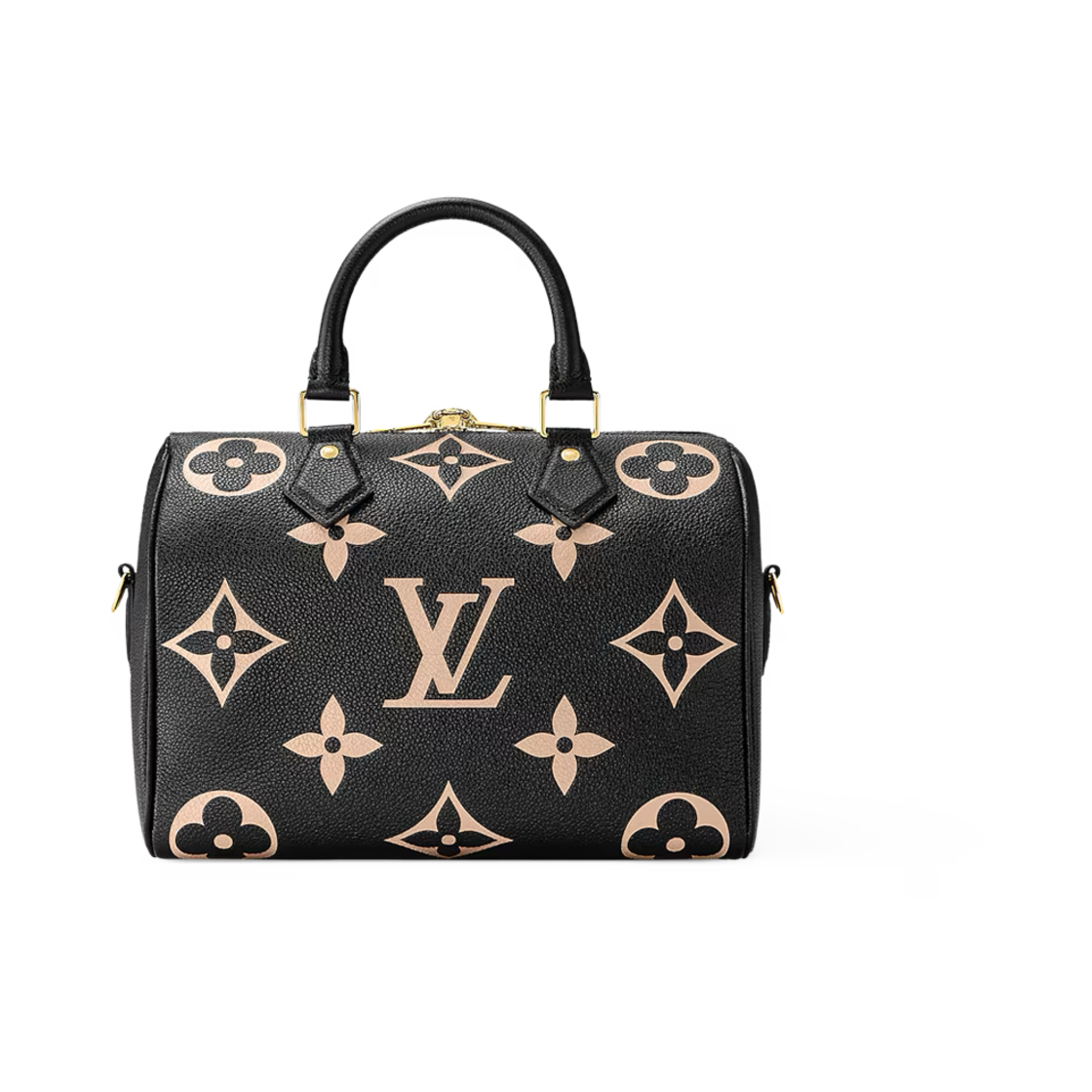 루이비통 스피디 반둘리에 25 바이컬러 모노그램 앙프렝뜨 레더 느와르 베이지(Louis Vuitton Speedy Bandouliere 25 Bicolor Monogram Empreinte Leather Noir Beige) - 4