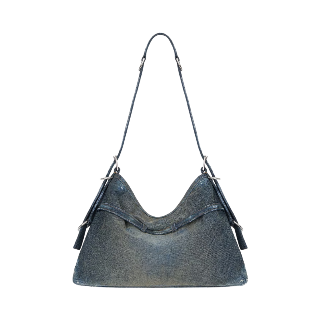 지방시 워시드 데님 미디움 부아유 백 밀리터리 블루(Givenchy Medium Voyou Bag in Washed Denim Military Blue) - 3