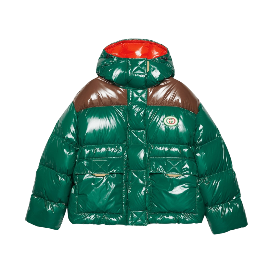 (W) 구찌 샤이니 패딩 자켓 에메랄드 그린 - 한국 한정((W) Gucci Shiny Padded Jacket Emerald Green - Korea Exclusive) - 1