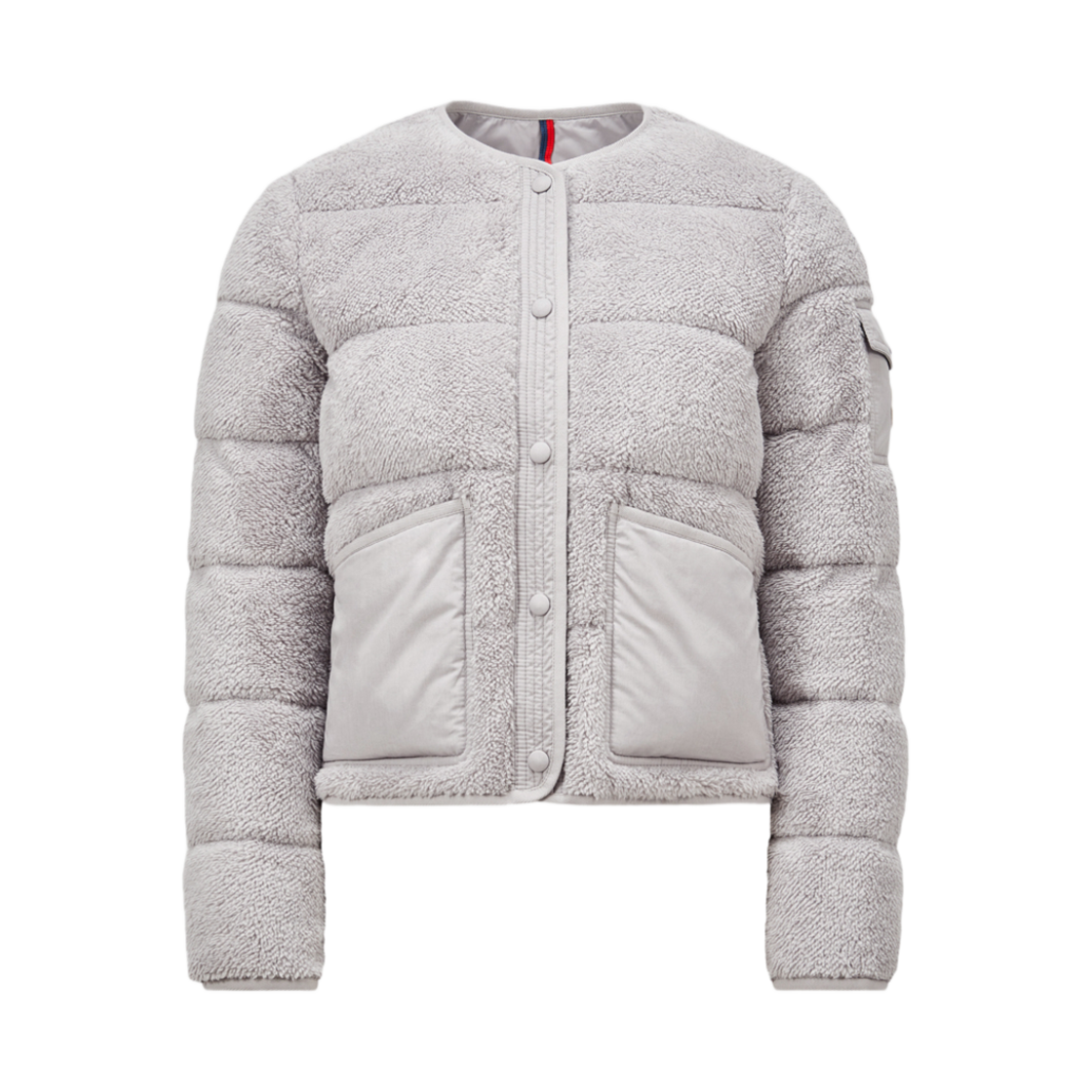 K1-093-1A00022-89ASY-90V (W) Moncler Floyrac Teddy Short Down Jacket Grey - 25SS