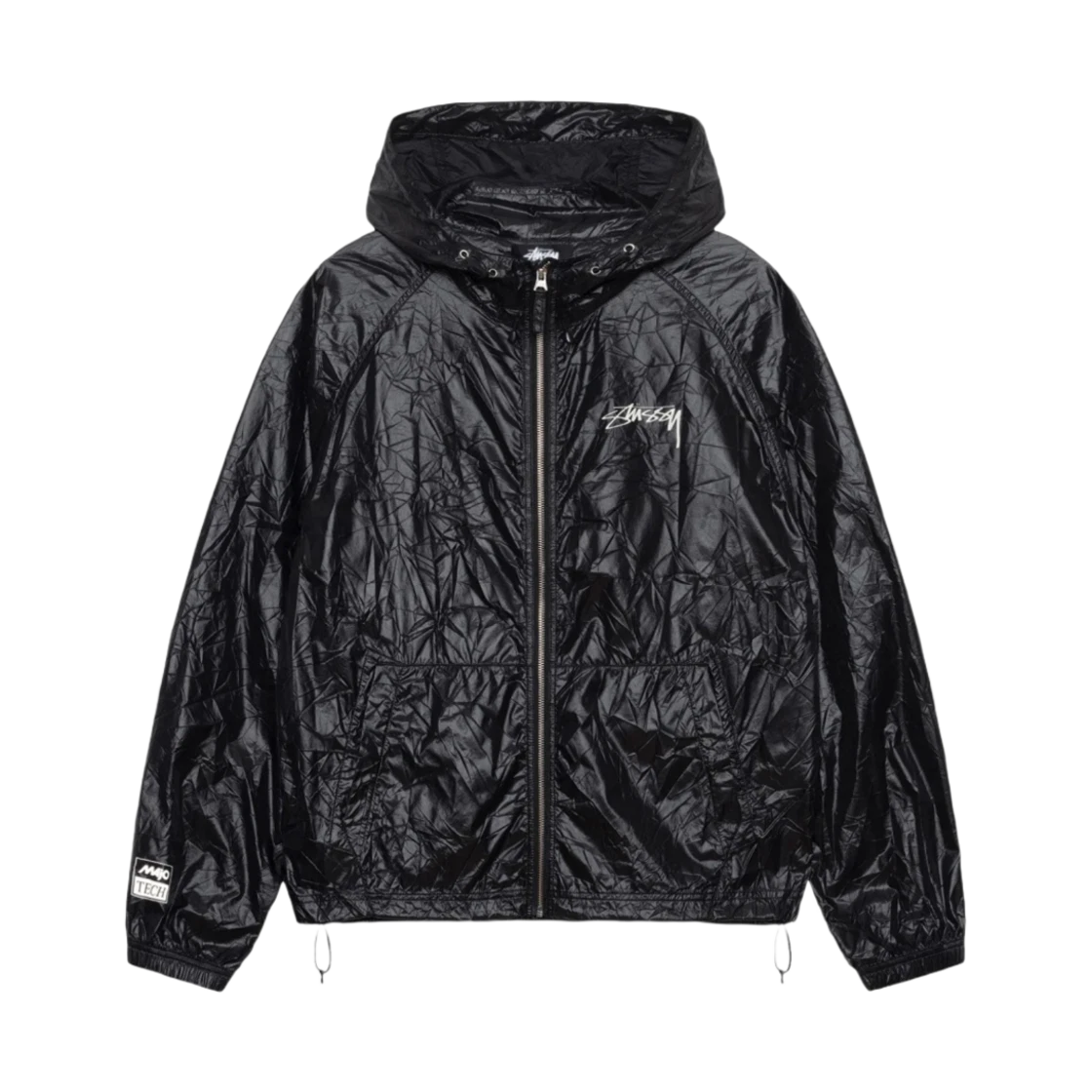 Stussy Stussy Beach Shell Wrinkled Nylon Jacket Black · S