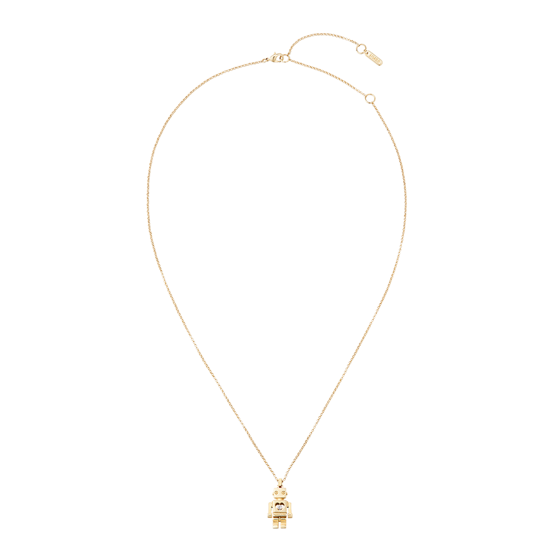 N25SN01 NUMBERING #5774 Robot Pendant Necklace Gold