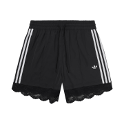 (W) Adidas Lace Trim 3-Stripes Shorts Black - KR Sizing