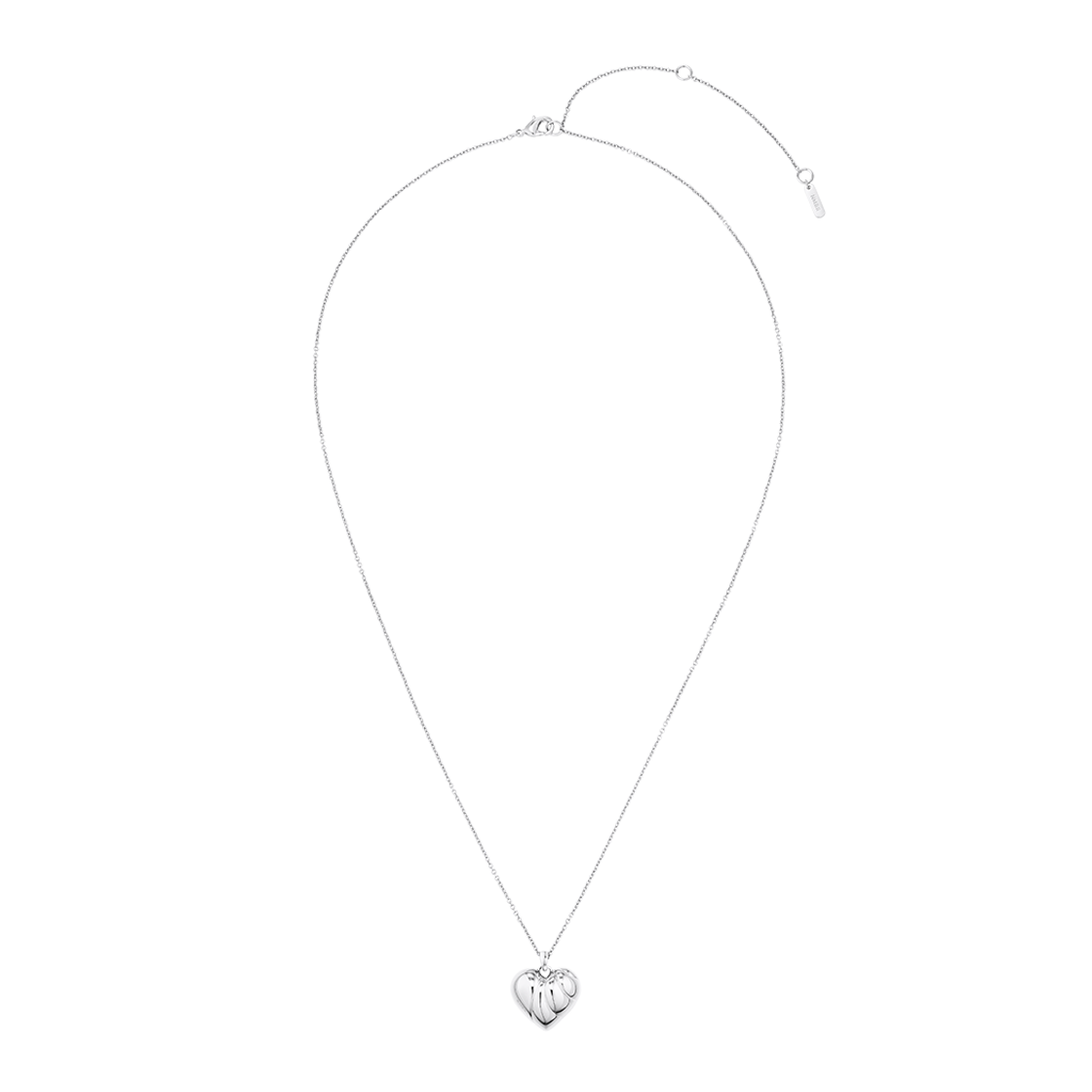 넘버링 #5767 웨이비 하트 펜던트 네크리스 실버