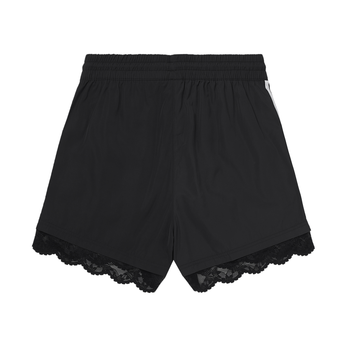(W) 아디다스 레이스 트림 삼선 쇼츠 블랙 - KR 사이즈((W) Adidas Lace Trim 3-Stripes Shorts Black - KR Sizing) - 2
