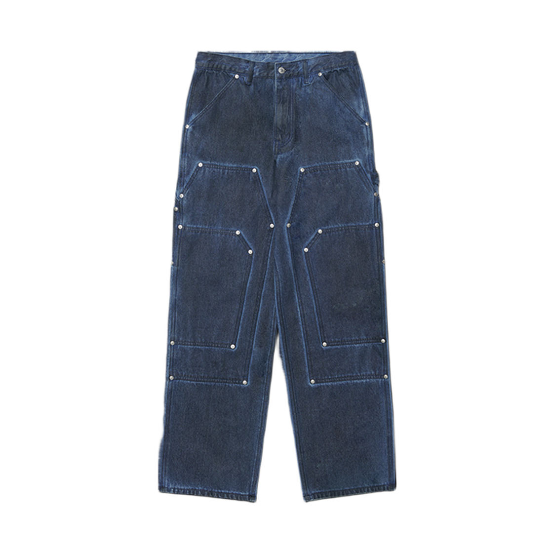 NM63DP01M1BL NOMANUAL Triple Knee Dyed Work Pants Dyed Blue