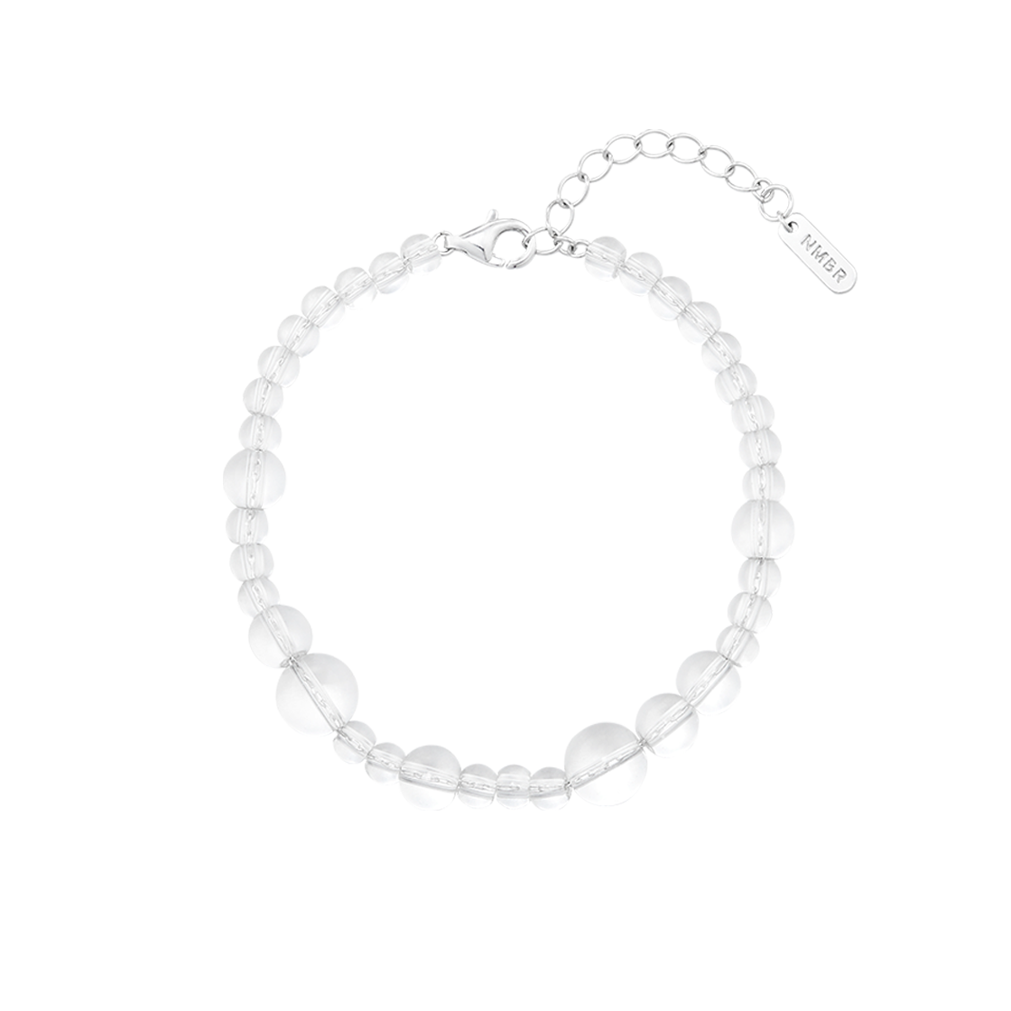N25SB25 NUMBERING #7907 Clear Quartz Bubble Bracelet Silver