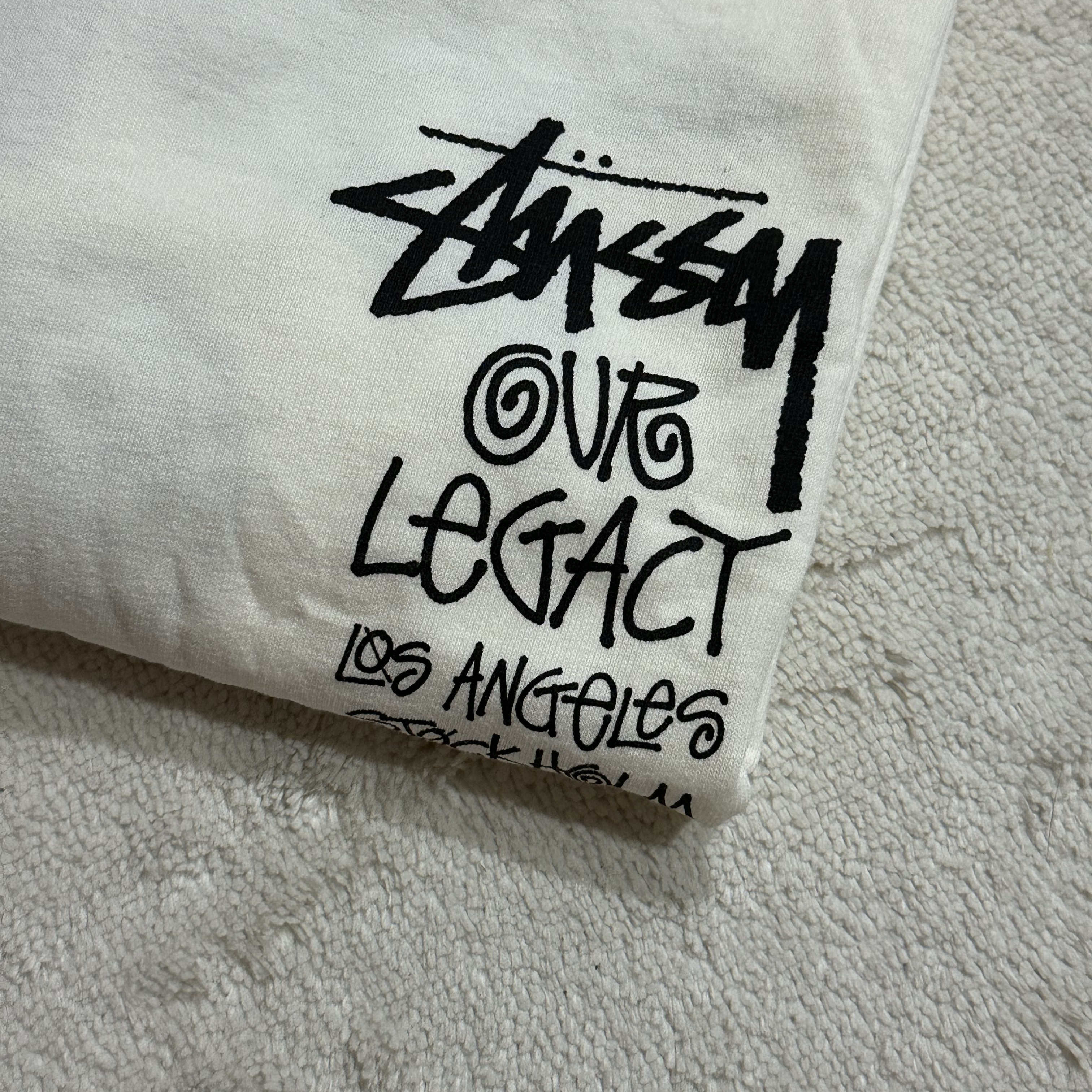 Stussy x Our Legacy Surfman Pigment Dyed T-Shirt Natural 착용 스타일