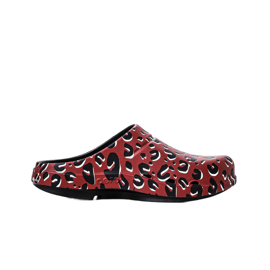sof0025 Oofos x Takahiromiyashita The Soloist Leopard Clog Red