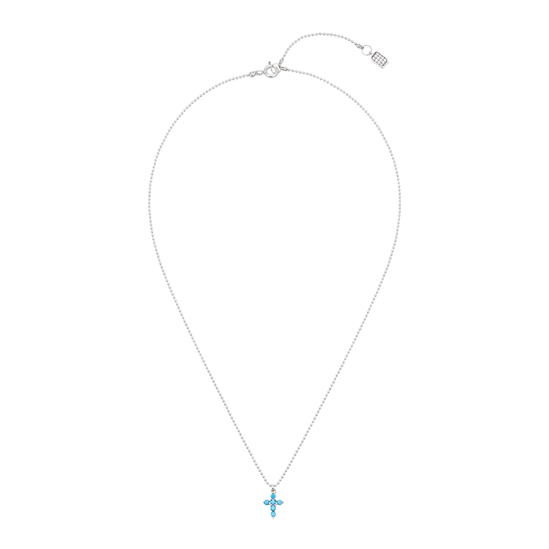 넘버링 #3719 스몰 크로스 네크리스 블루