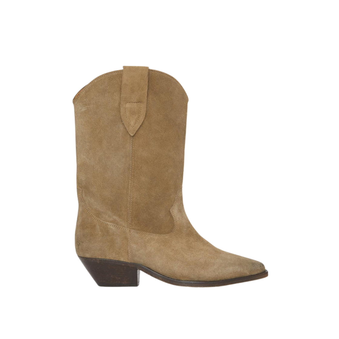 BO0003FA-A1A03S-50TA (W) Isabel Marant Duerto Suede Calfskin Leather Cowboy Boots Taupe