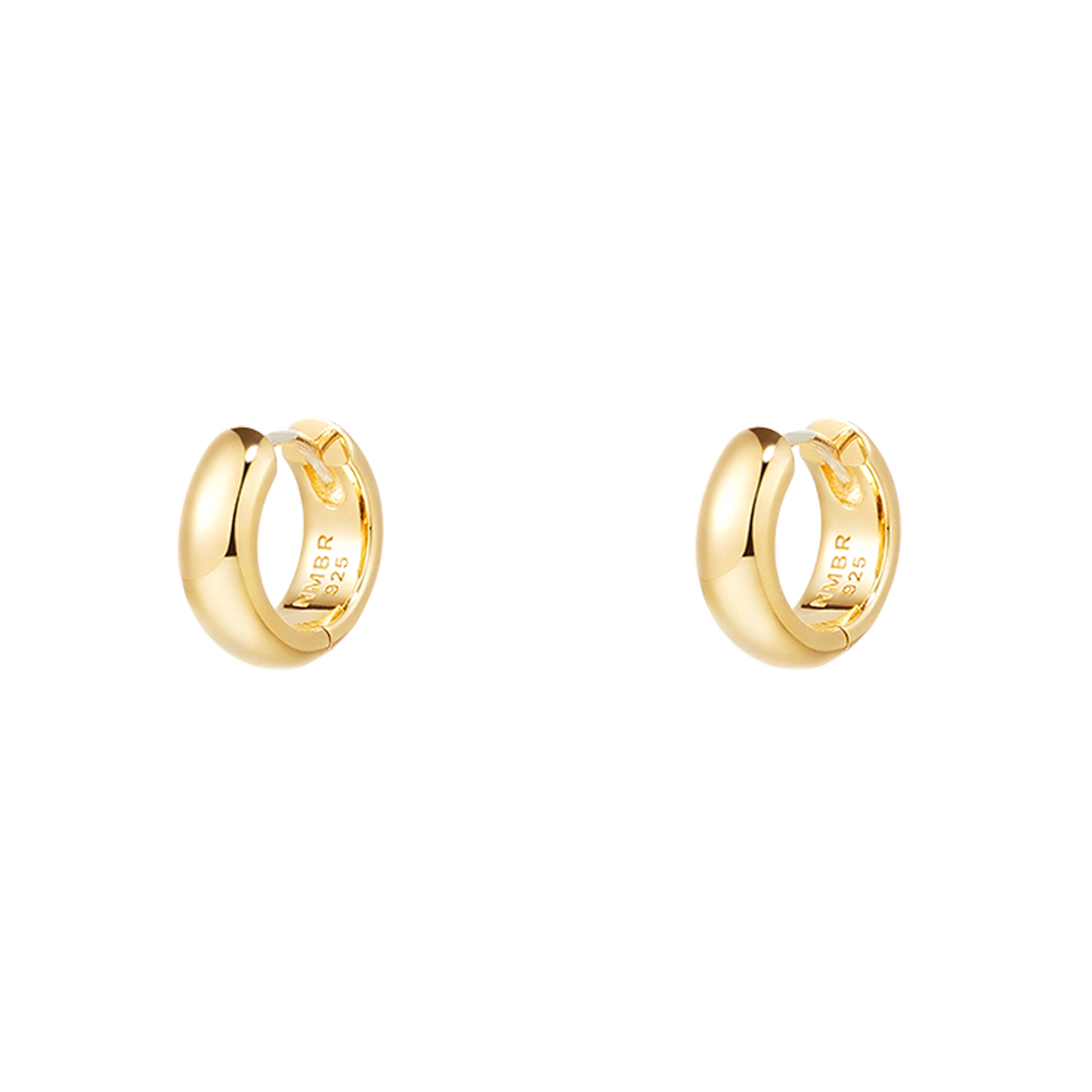 N23FE01 NUMBERING #7010 Small Volume One Touch Earrings Gold