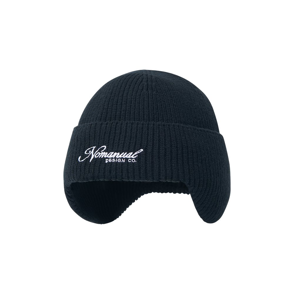 노매뉴얼 NM 이어플랩 비니 블랙(NOMANUAL NM Earflap Beanie Black)