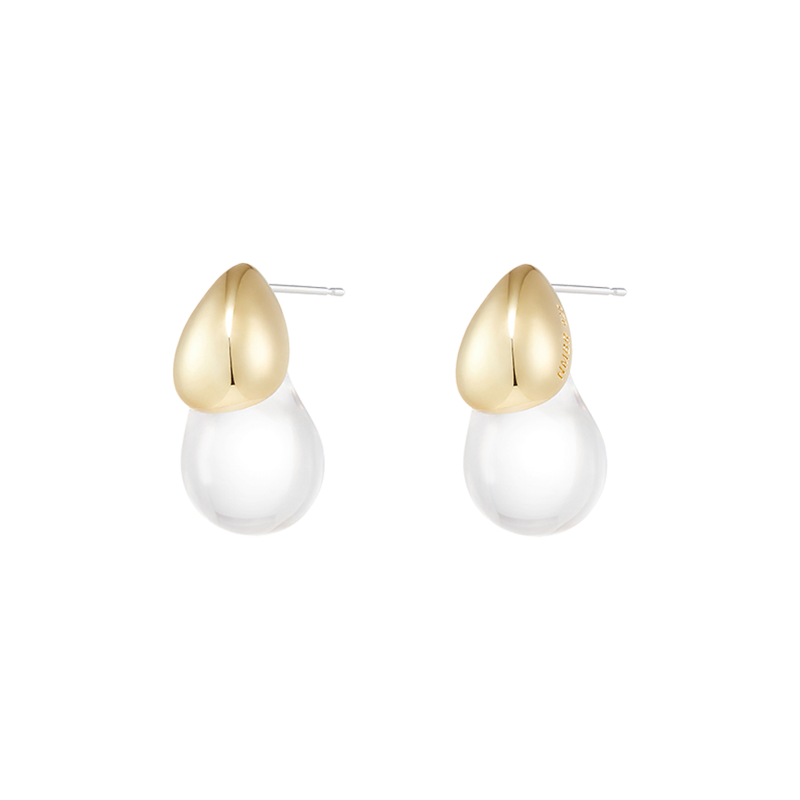 N25SE37 NUMBERING #7214 Water Drop Earrings Gold