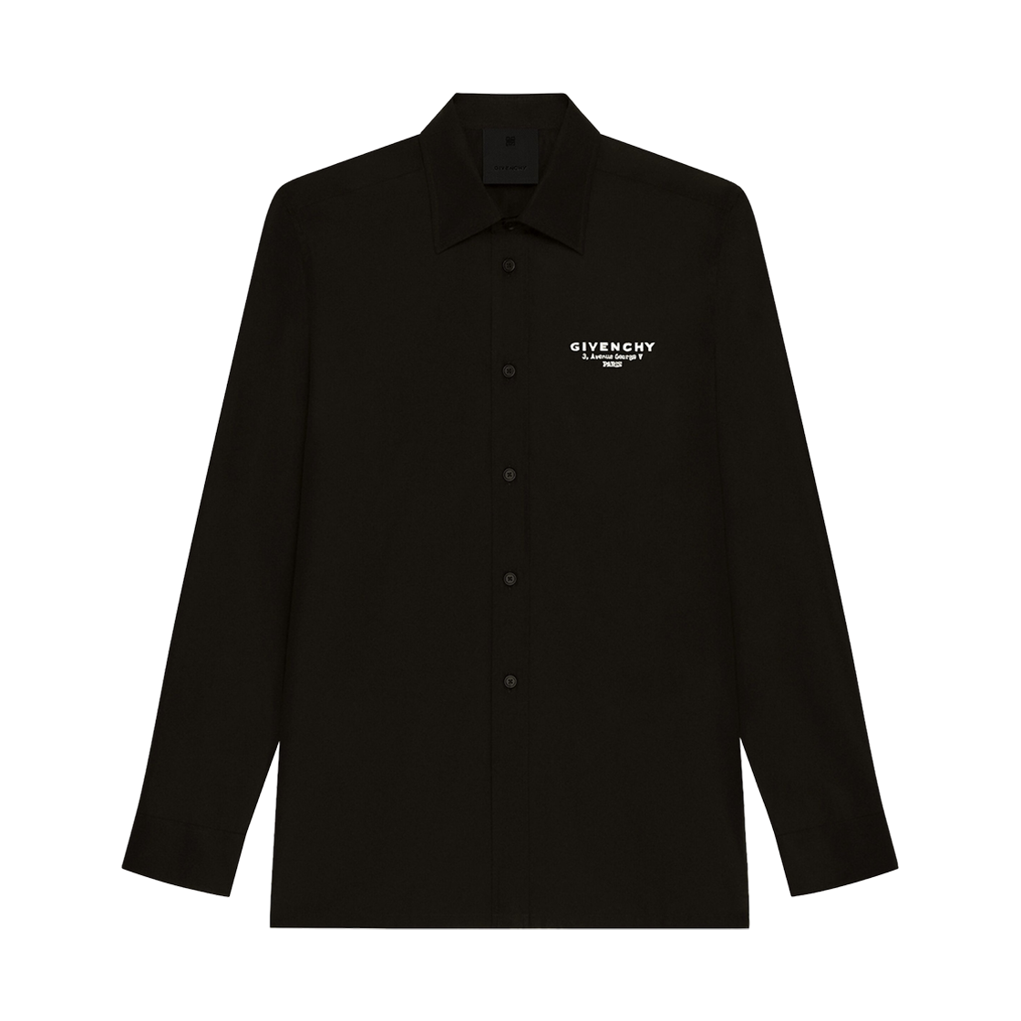 BM616M14M6-001 Givenchy Stamp Embroidered Poplin Shirt Black