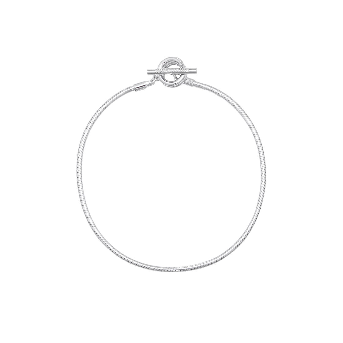 N24OB02 NUMBERING #8901 Coil Toggle Snake Chain Bracelet Silver